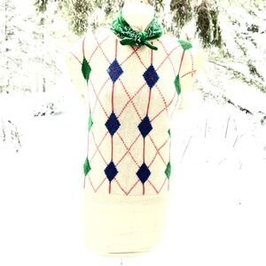 Vintage Lord & Taylor Vest  -  Shetland Wool - Argyle Sweater - Size Large